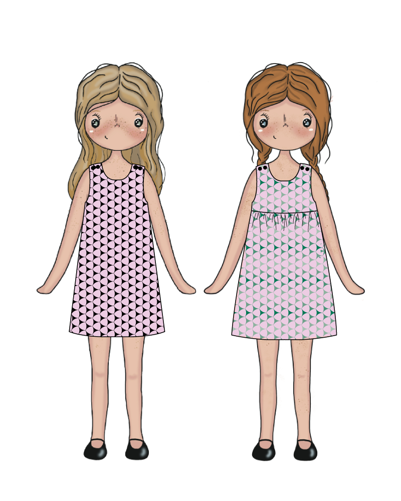 patron de couture gratuit robe chasuble fille du 2 au 12 ans lou and me