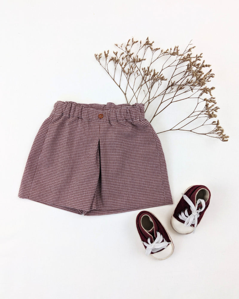 Jupe culotte pour bebe, modèle Mellow Lydie.E – couture simple, finition propre et confortable.