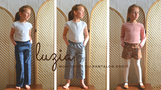 patron couture PDF short fille 4, 5, 6, 7, 8, 9, 10, 11, 12, 13, 14 ans luzia lou and me