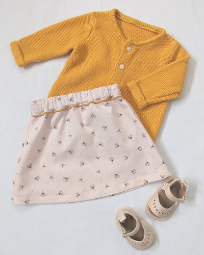 Patron couture jupe Elda pour bébé, modèle simple et élégant à coudre en PDF.
