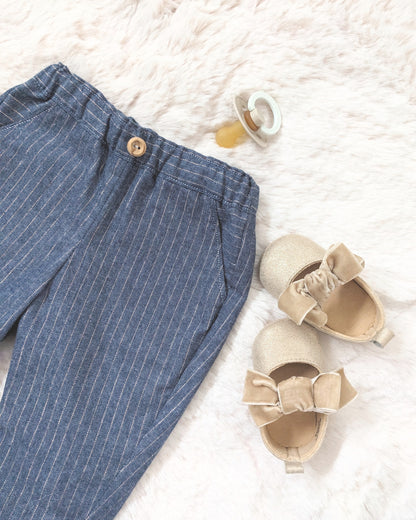 Patron couture pantalon Elda pour bébé, coupe confortable adaptée au quotidien.