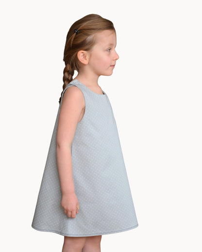 Robe chasuble fille Poppy version droite de profil – patron couture enfant