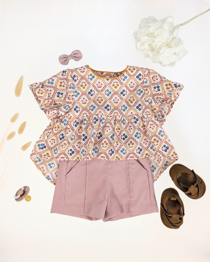 patron couture pdf blouse robe milia bébé 3, 6, 12, 18, 24, à 36 mois